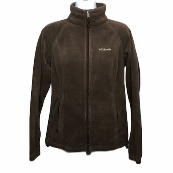 Columbia Brown Full Zip Fleece Jacket - Picture 1 of 5